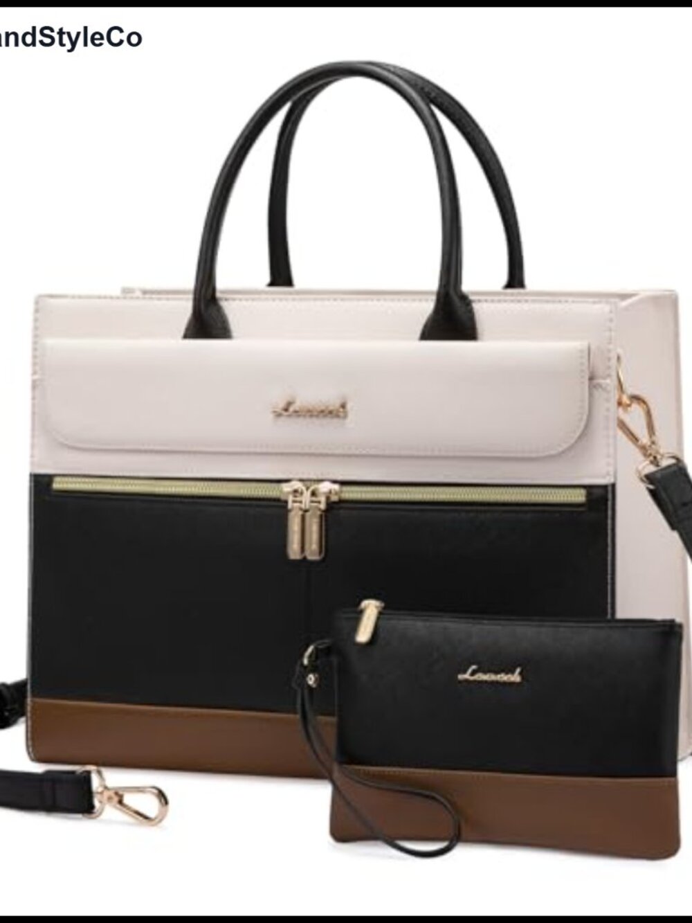 PU Leather Satchel Handbag with Adjustable Crossbody Strap, Structured Tote